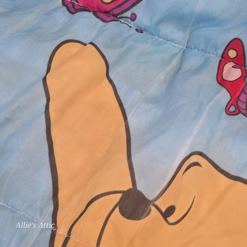 Winnie the Pooh Sleeping Bag Vintage Disney Friends Kids Piglet Blue Butterfly